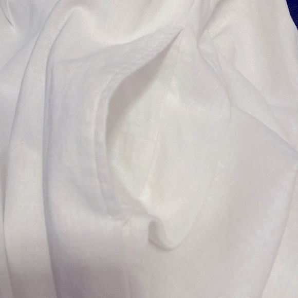 Woman Within Wide Leg White Linen blend pants Pull on Womens 18 Lagenlook Beach - Picture 10 of 13